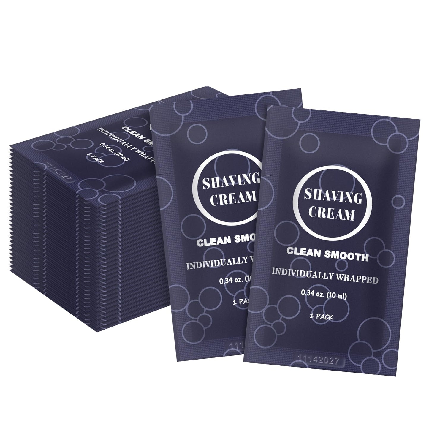Travel Shaving Cream for Men, Individually Wrapped Mini Shaving Cream in Bulk, Disposable Travel Size Toiletries Amenities Vacation for Hotel, Shelter/Homeless/Nursing Home/Charity 0.34 oz (30 Pack)