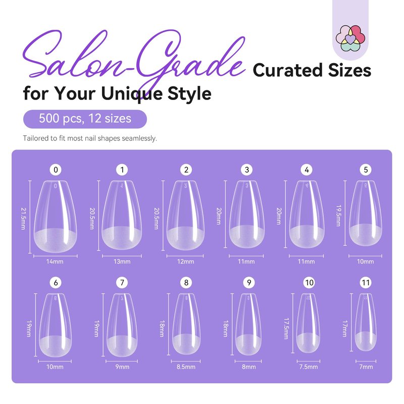 SAVILAND Advanced Gel Nail Kit: Salon Grade Nail Kit with Portable Light Short Coffin Nail Tips 500 Pcs 12 Sizes 30 Days Long-Wear Nail Kit Acrylic Set with U V Nails Glue Nail Lamp Drill DIY At Home