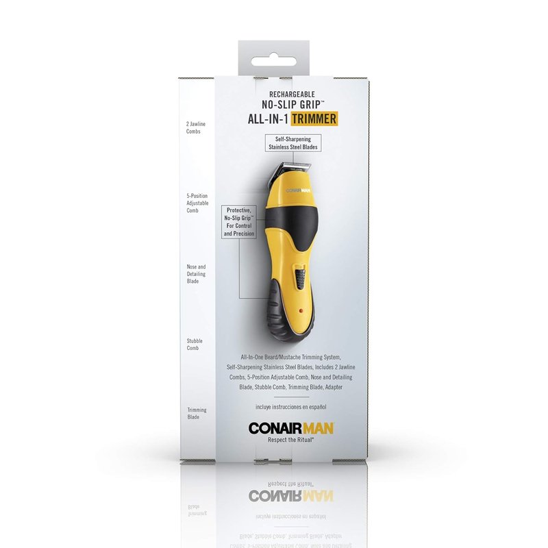 ConairMAN All-in-One Beard Trimmer - Cordless Grooming Kit for Face, Nose & Ear Hair | 6-Piece Set