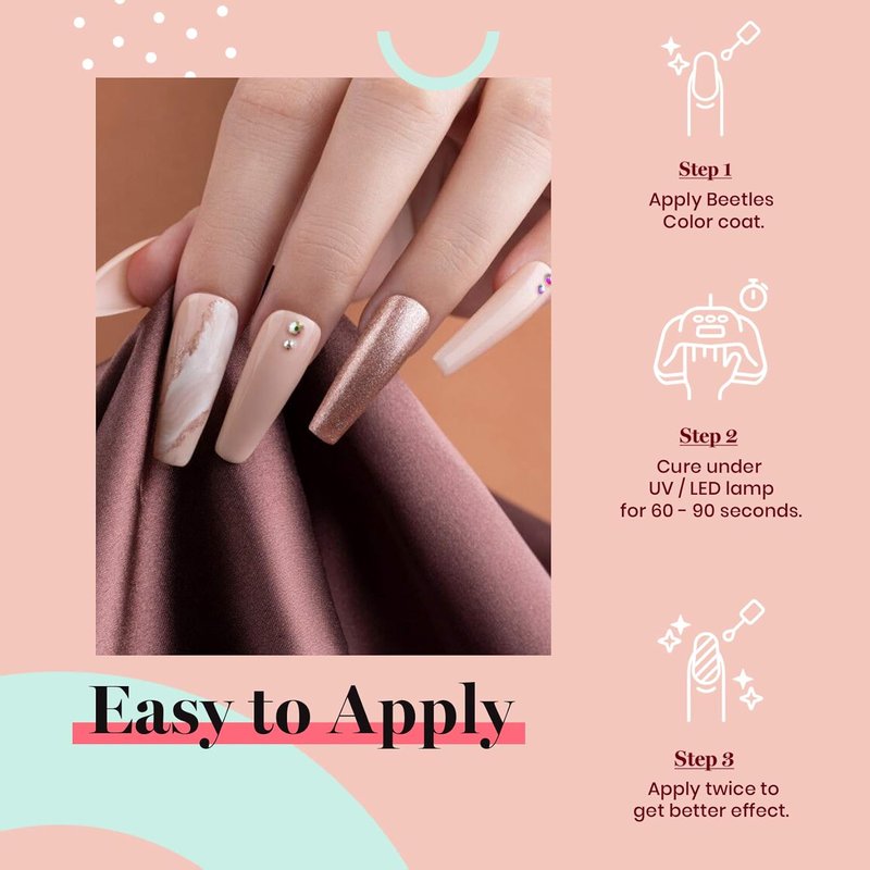 Beetles Nude Gel Nail Polish - Sheer Pink Soak-Off UV/LED Manicure | 0.5oz (15ml) for Home Nail Art