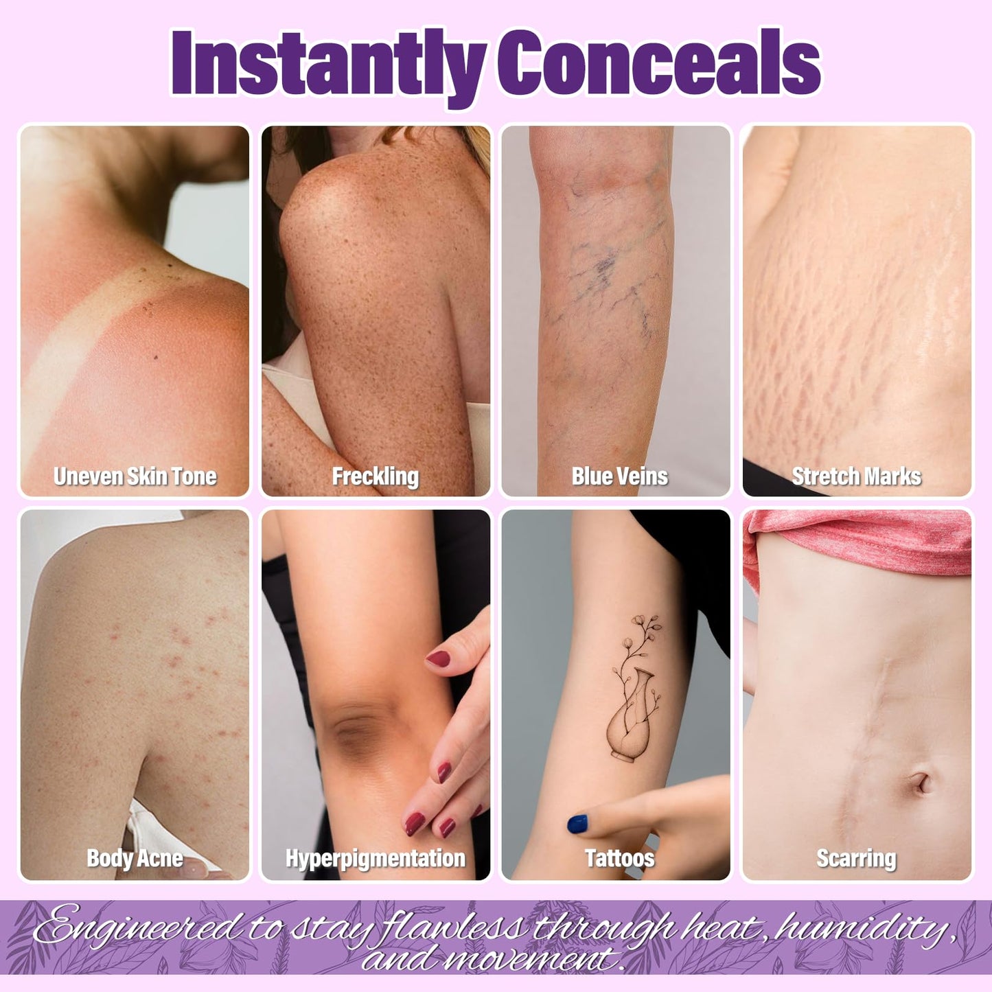 Tattoo Cover Up Makeup Waterproof, Leg and Body Makeup, Long Lasting Body Foundation for Flawless Looking, Easy Application, Natural Radiance (1 PC)