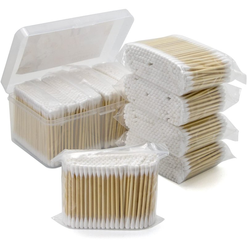 800 Count Bamboo Cotton Swabs, 3 Inch Cotton Swabs for Ears, Nail Art, Makeup, Household Cleaning