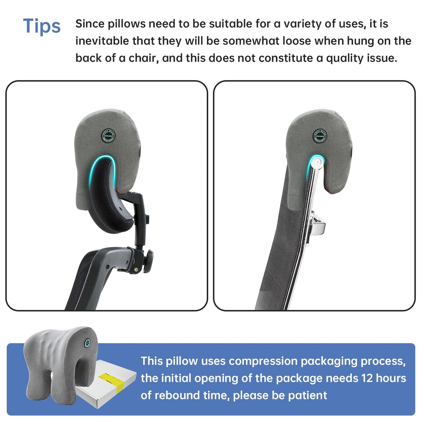 xiaomubiao Headrest Office Chair Neck Pillow Ergonomic Memory Foam Desk Pillow for Napping - Multifunctional Comfort for Adult Workstations,Neck Support Pillow Chair for Car, Office, Gaming