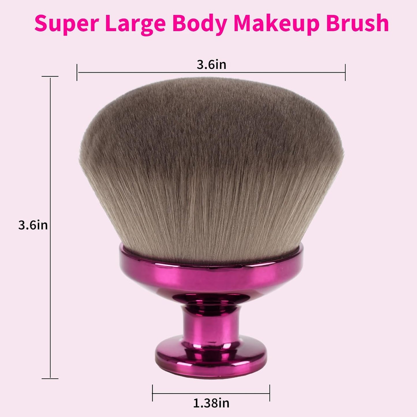 Super Large Body Kabuki Brush - Soft Synthetic Hair for Even Self Tanner Application | 3.6-Inch Round Head