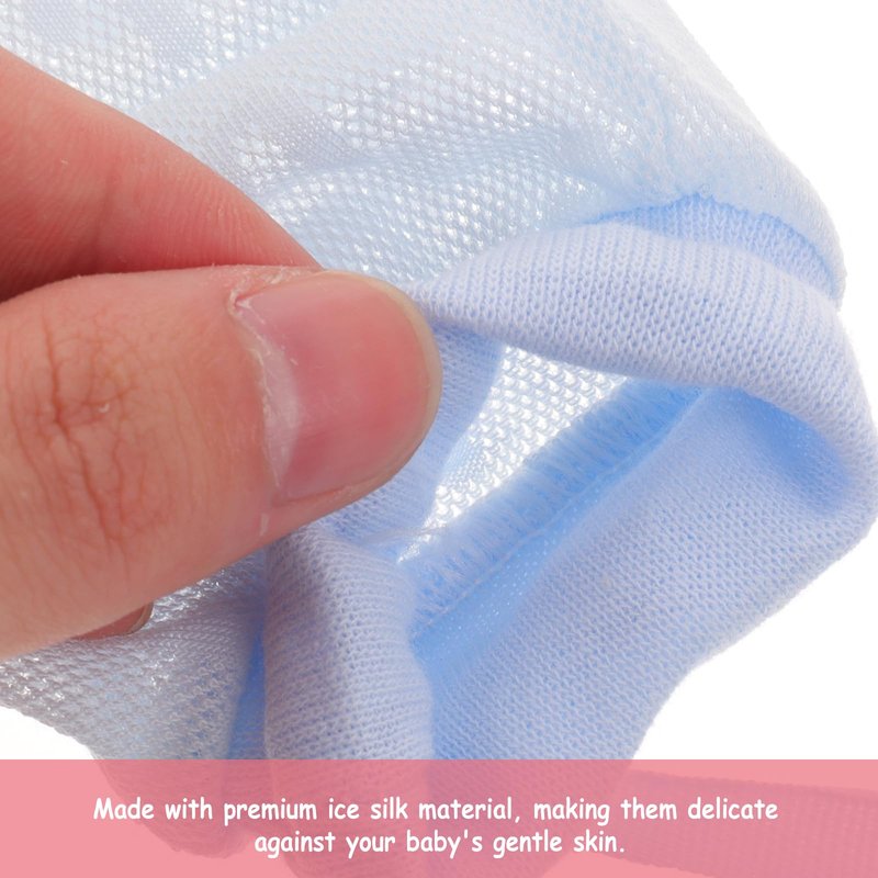 GLEAVI Baby Mittens Newborn 0-12 Months That Stay On, Adjustable Drawstring Scratch Free Gloves 3 Pairs, Breathable Mesh Cotton Thin Hand Guards for Boys Girls, Lightweight Cooling Anti Scratching Pro