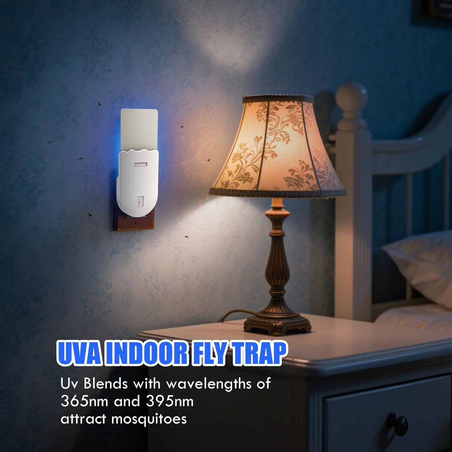 Solarush Indoor UV Fly Trap – Silent Gnat & Fruit Fly Catcher with Night Light, 400 sq. ft Coverage