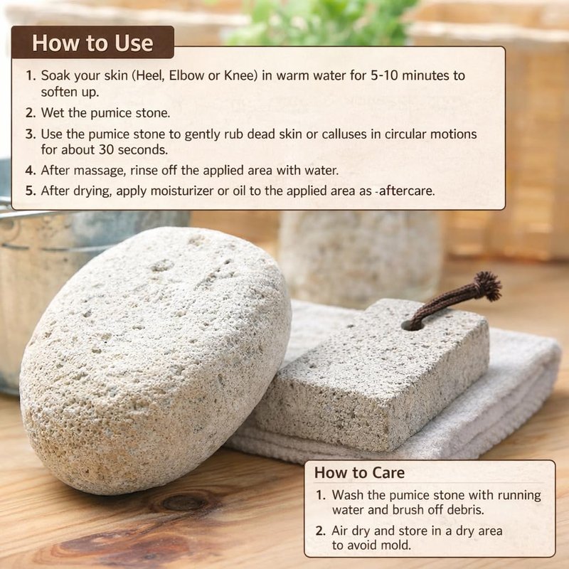 Pumice Stone, Natural [Made in Japan] Ergonomic Shape, Extra Fine Texture, Hard & Cracked Skin Callus Remover for Men, Women, Kids and Gifts. (Fine Smooth for Multi-use(Elbow, Knee and Heel)