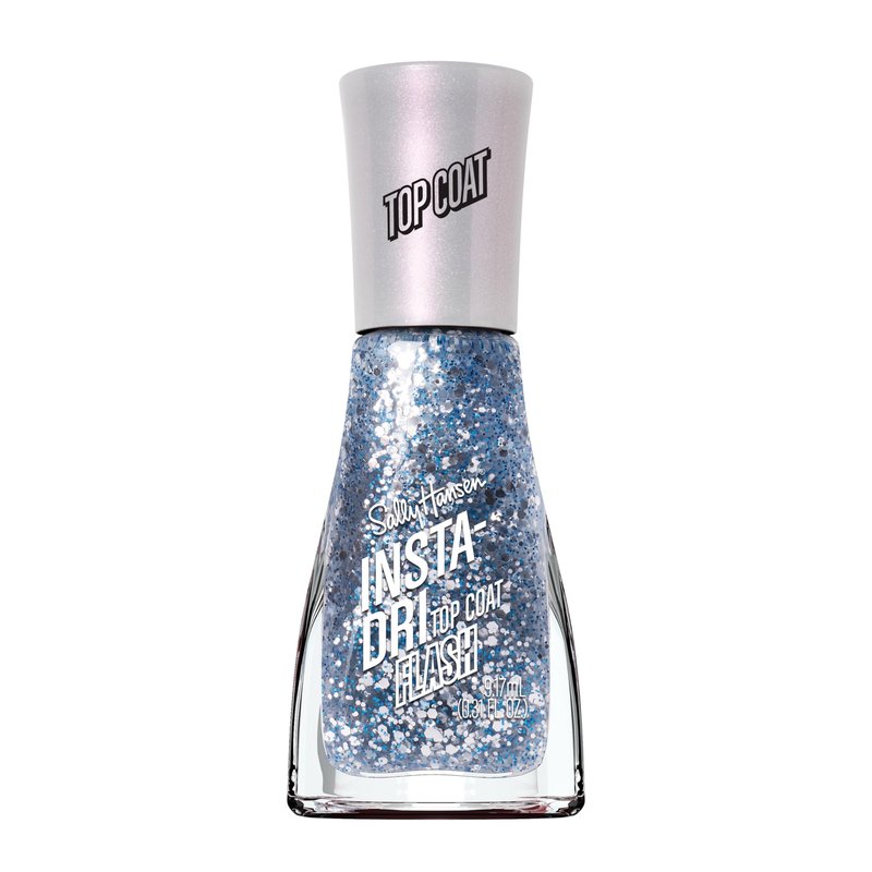 Sally Hansen Insta-Dri Nail Polish Top Coat | Quick Dry, Long Lasting, Streak-Free Shine, Sheer | Flash | Shimmery Blue Nail Polish