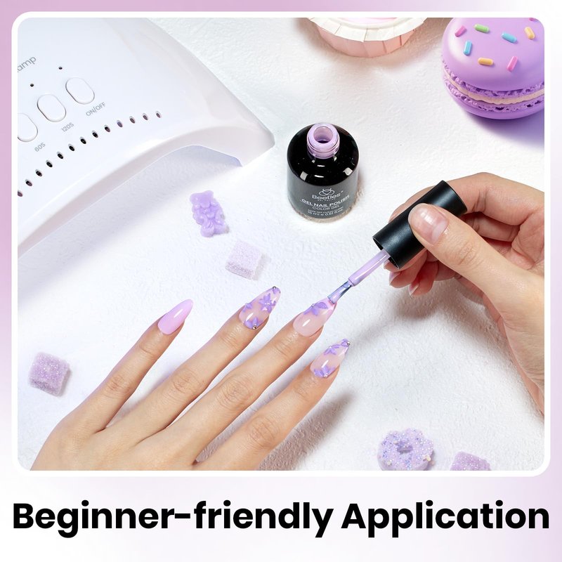 beetles Pink Gel Polish - 1pc 15ml Pastel Pink Lavender Violet Mauve Color Summer Milky Taro Soak Off Uv LED Nail Lamp Polish Nail Art Manicure Salon DIY Home Solid Color Gel