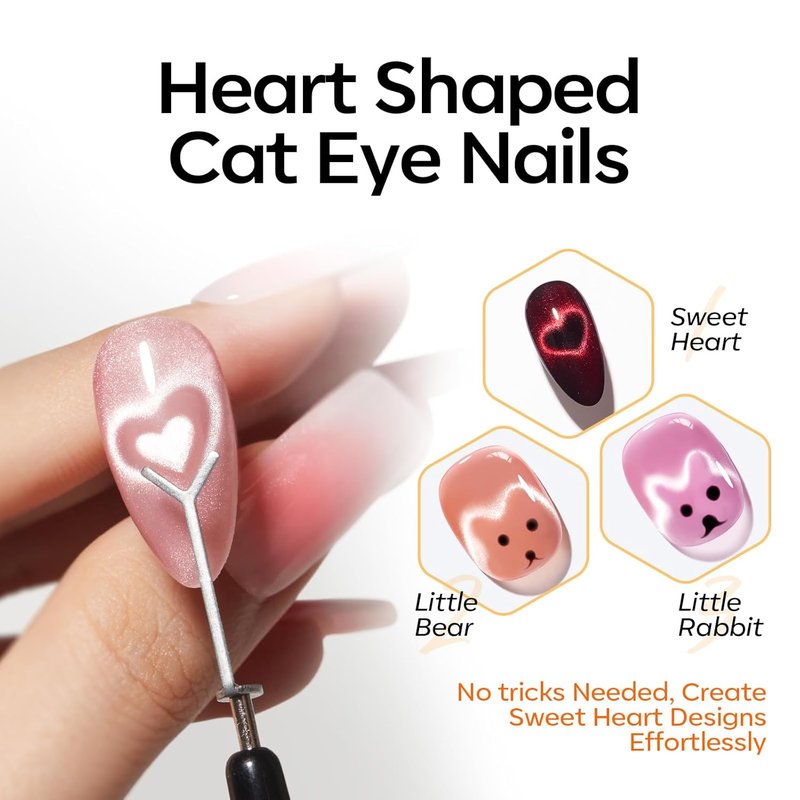 Modelones Cat Eye Gel Nail Polish Set - 6 Vibrant Colors with Magnet Tools for Stunning Nails