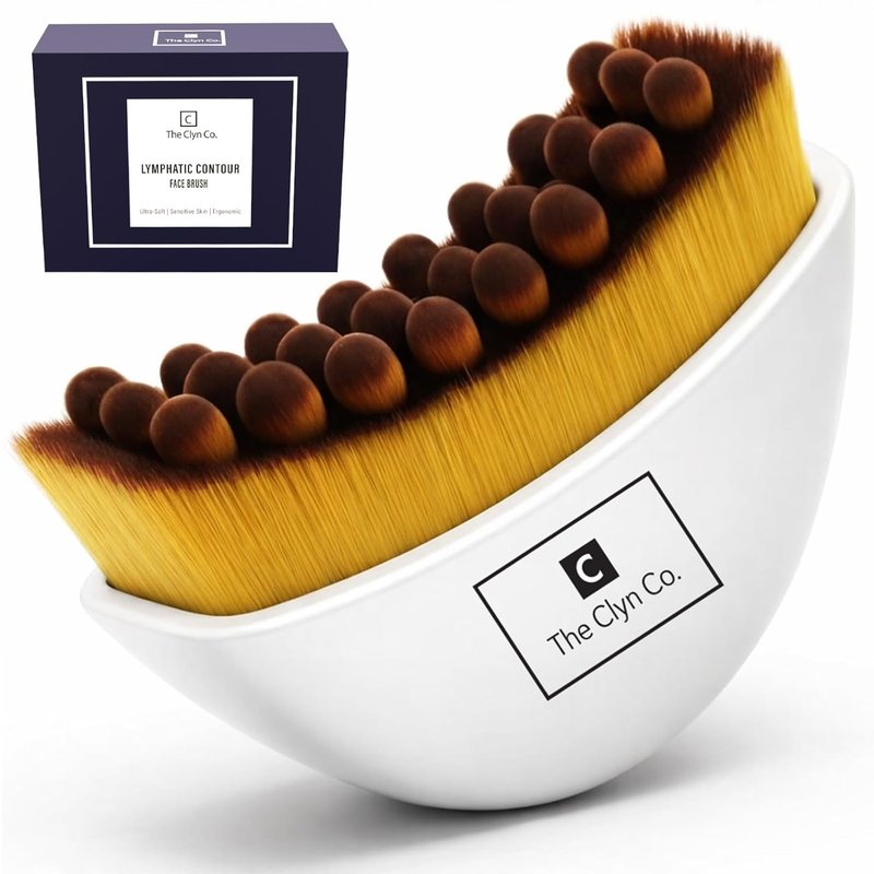 Lymphatic Contour Face Brush - Ultra Soft Bristles for Lymphatic Drainage | Ergonomic Design for Radiant Skin