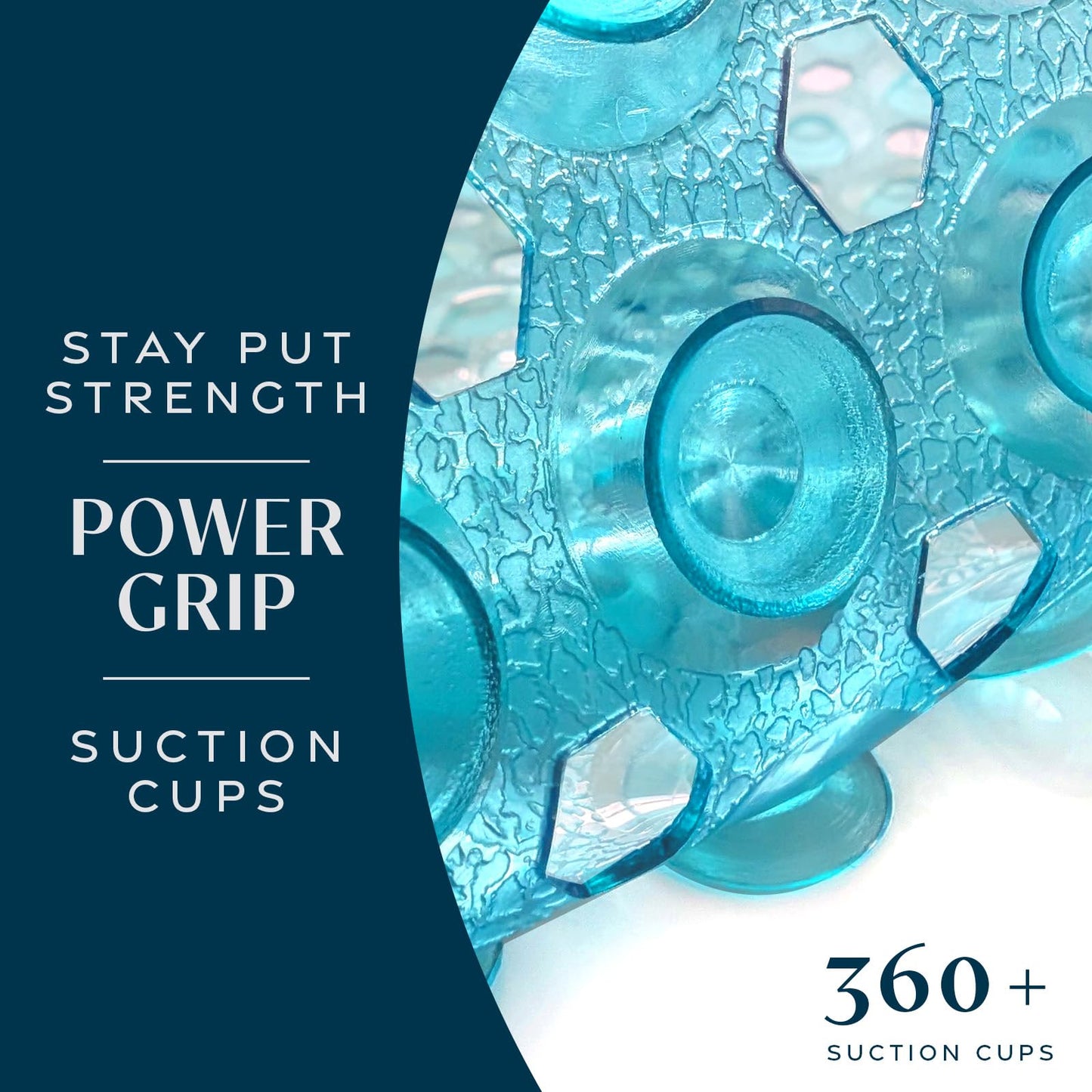 SlipX Solutions Power Grip 39x16 Bathtub & Shower Mat | Premium Non-Slip Bath Safety | Clear Aqua