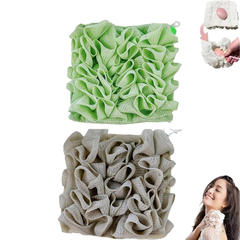 Leefa 2 in 1 Bath Loofah Sponge, Soft Washcloth for Cleansing and Smooth Skin