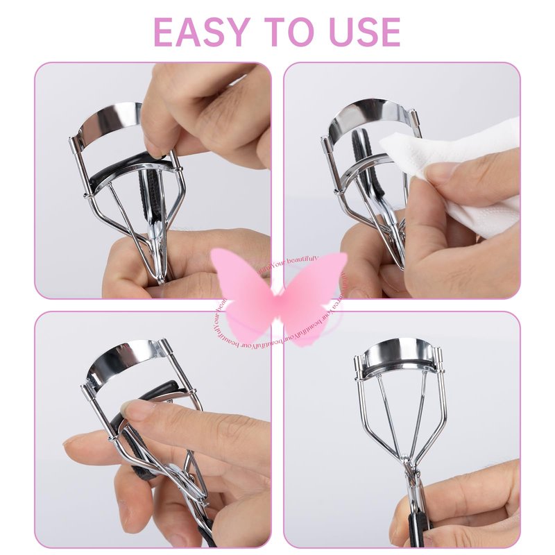 Eyelash Curler Refills Compatible with e.l.f.,Eyelash Curler Pads 24PCS,Silicone Lash Curler Refill Pads Compatible with e.l.f. (Black)