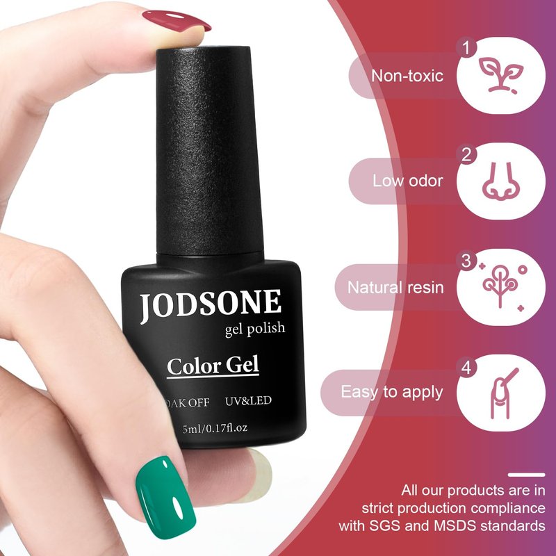Gel Nail Polish Kit with UV Light - 32 Color Soak Off Set | DIY Manicure Tools for Women