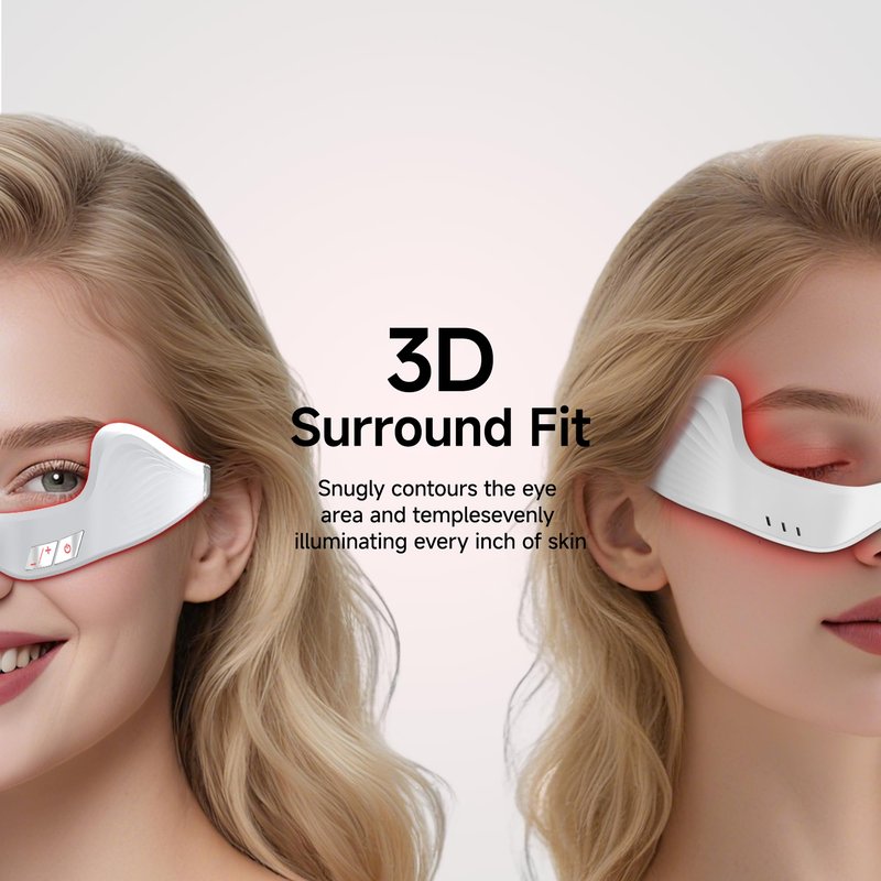 Red Light Therapy Eye Massager with Microcurrent – 3D Contour Design for Dark Circles, Puffiness, Eye Bags & Wrinkles – Under Eye Treatment Device for Fine Lines, Rechargeable & Gentle for Daily Use