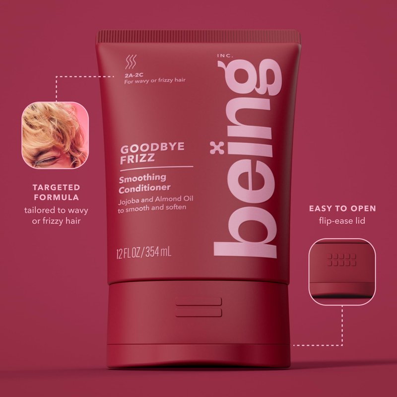 being GOODBYE FRIZZ Smoothing Shampoo and Conditioner Set 354mL with Jojoba and Almond Oil
