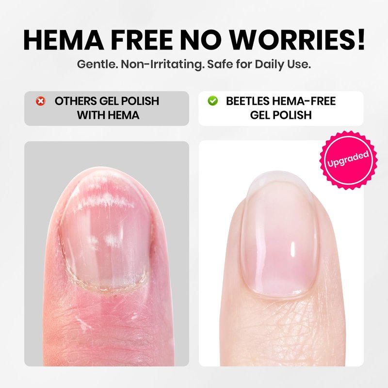 Beetles 10ML HEMA-Free Black Gel Nail Kit with U V Light, 5 Pcs Black Shadow Gel Polish Set DIY Home Salon Travel Portable Manicure Kit with Base &Top Nail File Coat Soak Off Gifts for Women Girls