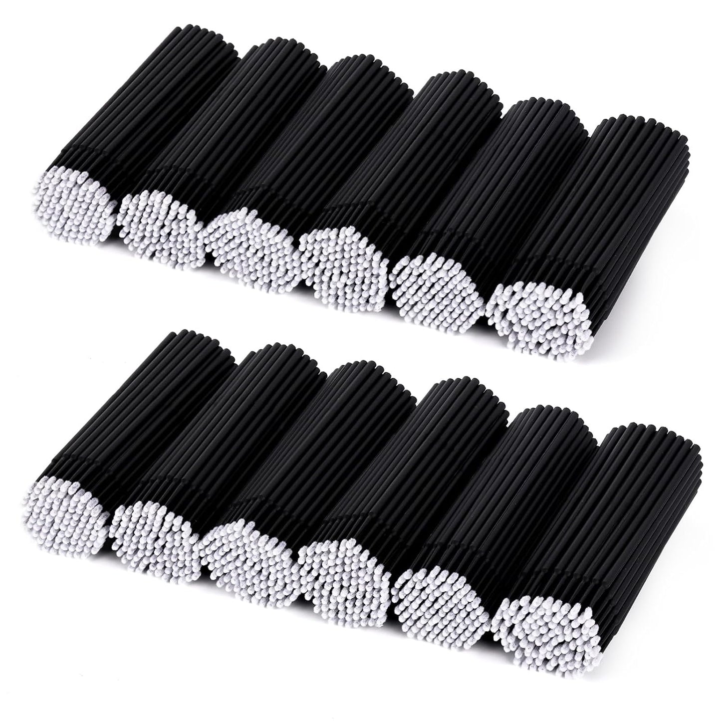 Tbestmax Micro Applicator Brushes - 1200 Pcs Disposable Swabs for Eyelash Extensions | Black