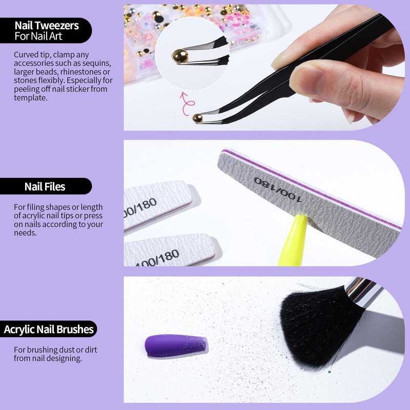 FANDAMEI Nail Design Tools, Nail Art Tools, Nail Brush, Nail Art Kit With Nail Stand, Nail Holder For Painting Nails, Nail Art Brushes, Nail Dotting Tool, Nail Art Palette, Nail Tools For Nail Art