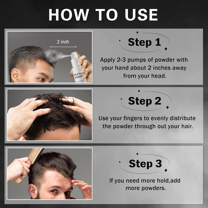 Hair Styling Powder - Lightweight Volumizing Texture Spray for Men & Women | Matte Finish for Short to Medium Hair