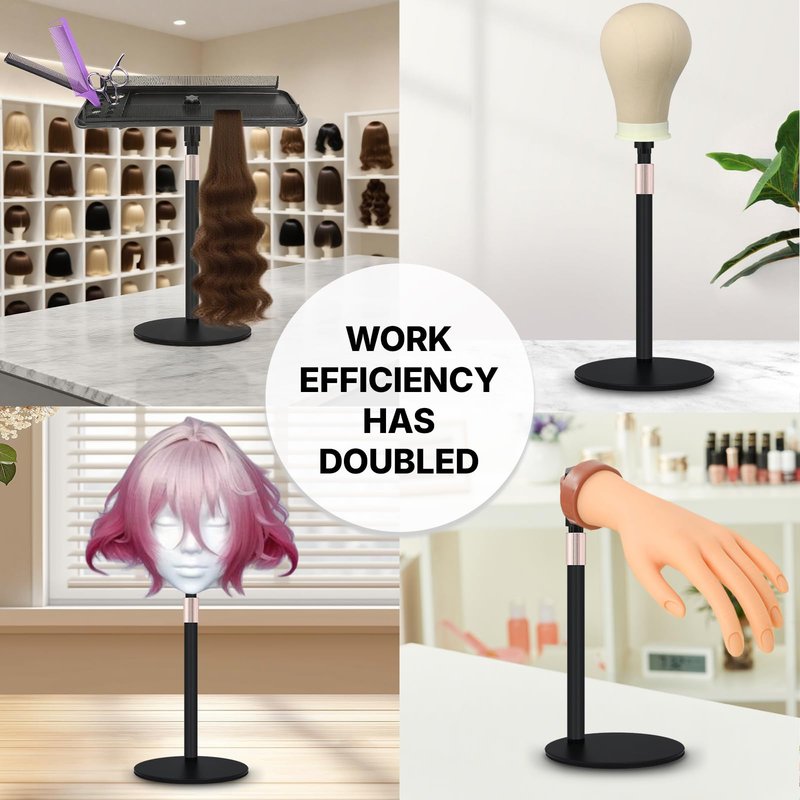 Hair Extension Holder Braiding Rack Stand - Adjustable Height Tripod Hair Organizer for Braiding Hair, Wigs, Extensions, Tinsel & Bangs | Portable Storage Display for Salon, Barber Shop & Home Use