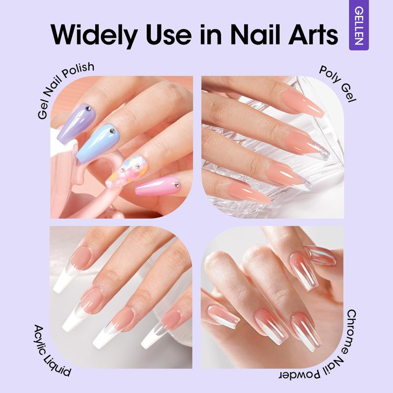 Gellen Nail Dehydrator and Primer with Base Coat Top Coat, Acid-Free Hema-free Nail Prep Dehydrator Primer 18ml UV Superior Glossy Top Coat for Acrylic Gel Nail Polish Nail Art Supplies Gift for Women