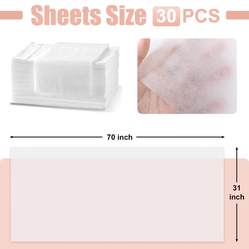 KOEPTHA Spa Bed Sheets Disposable Massage Table Set, 30 Pcs Massage Sheets Cover Non-Woven Fabric for Beauty Salon, Hotels, 70’’ x 31’’