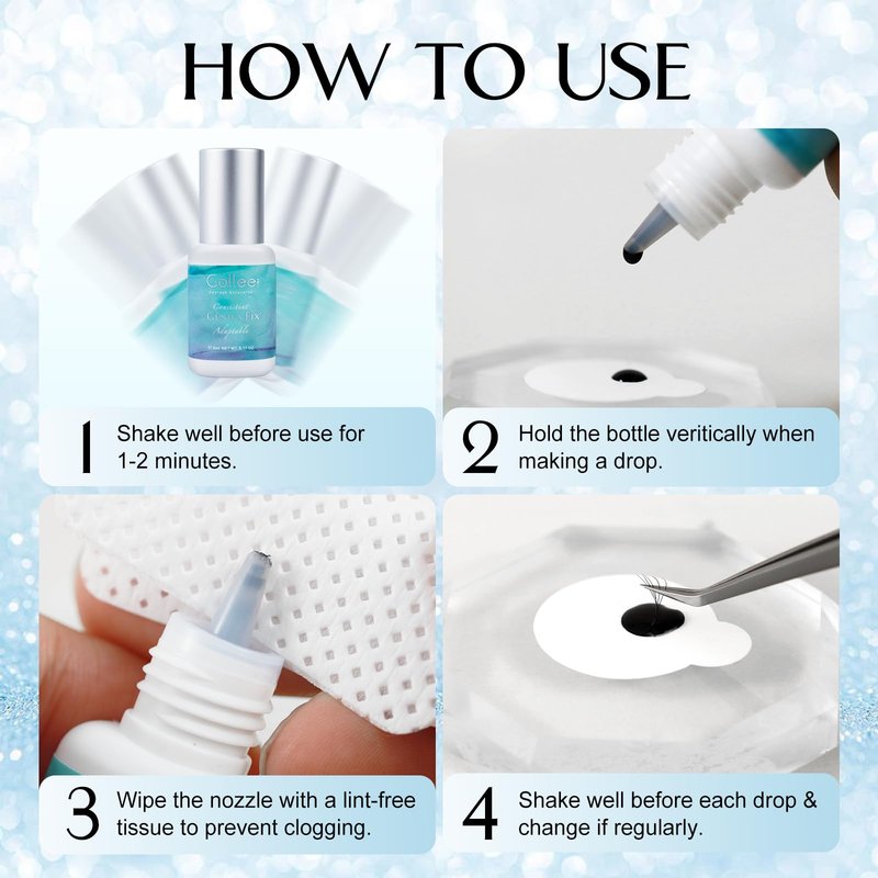 Eyelash Extension Glue Lash Glue for Eyelash Extensions - 5ml 1-2 S Fast Drying/Retention 8 Week Eyelash Adhesive for Eyelash Extensions Professional Salon Supplies