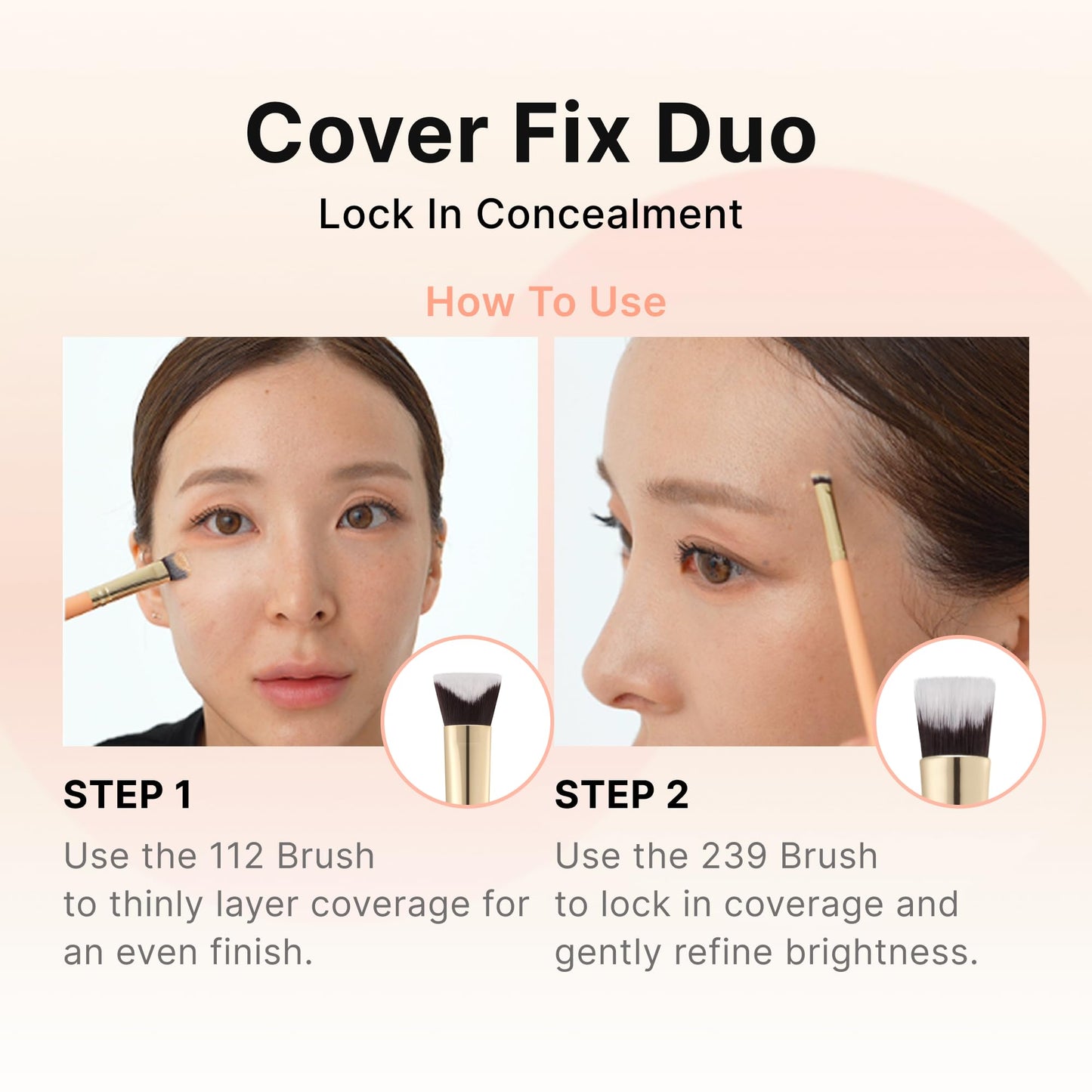 THE TOOL LAB 239 Spot Cover Concealer Brush, Flat Makeup Brush for Spot Coverage and Under Eye, Works with Cream and Liquid Concealers, Professional Kbeauty Makeup Tool