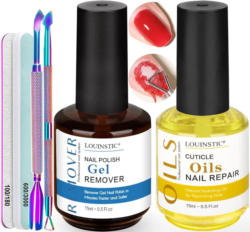 Regine Switzerland Gel Polish Remover Kit - Quick 2-5 Minute Removal with Cuticle Oil & Tool