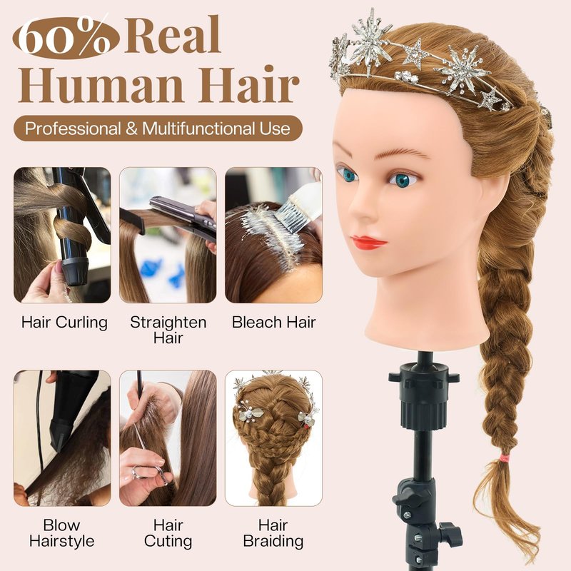 Mannequin Head Human Hair-31