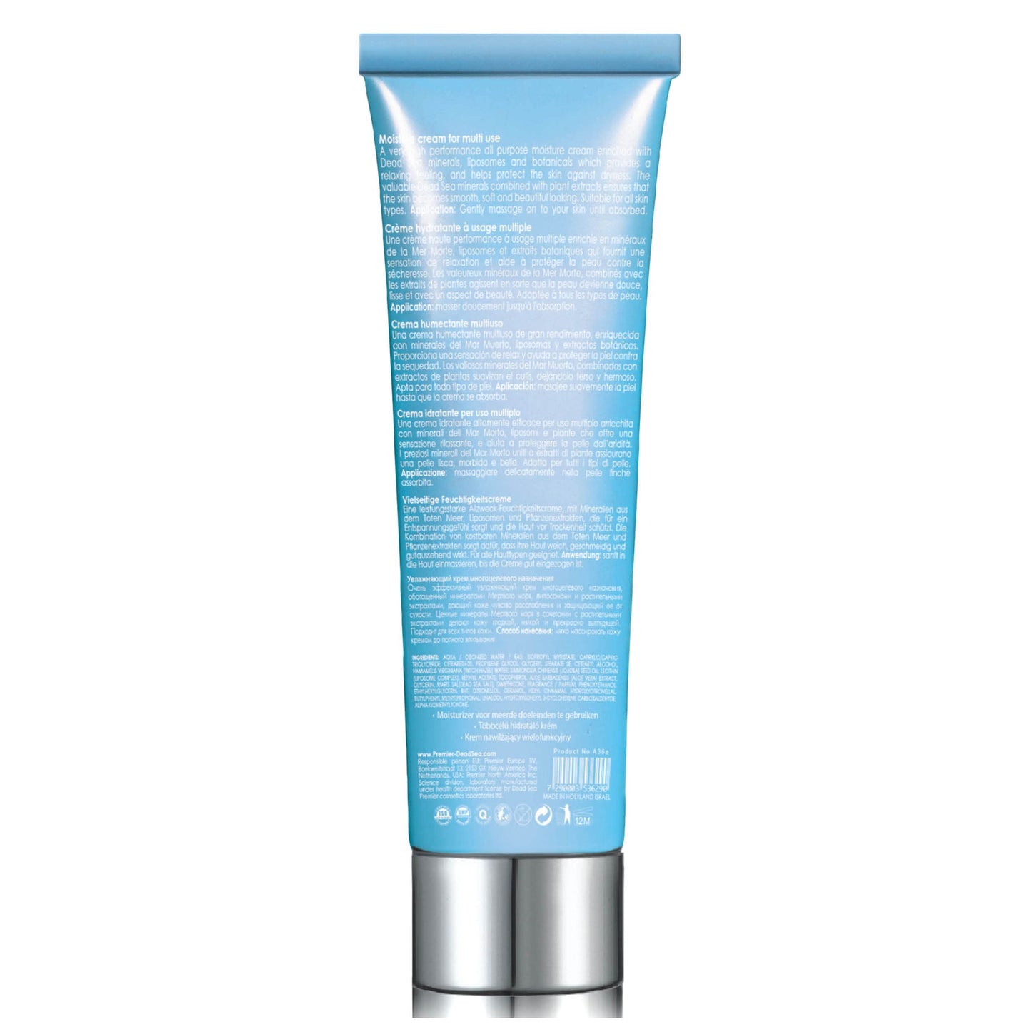Premier Dead Sea Moisture Cream for Face & Body – Lightweight Hydrating Moisturizer with Aloe Vera, 4.4 fl oz