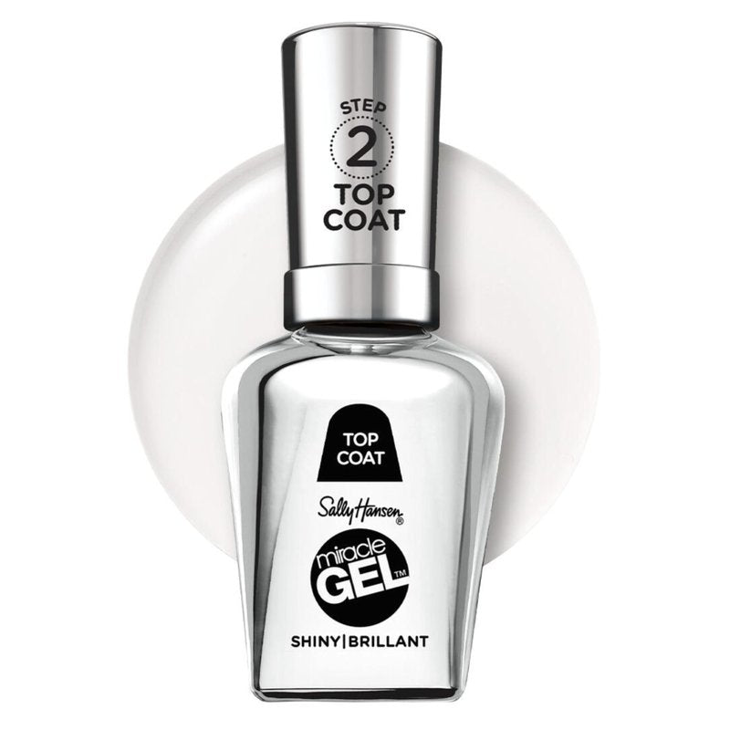 Sally Hansen Miracle Gel™, Shiny Top Coat, Long Lasting, Gel-Like Formula, No UV Lamp Needed, Clear Nail Polish