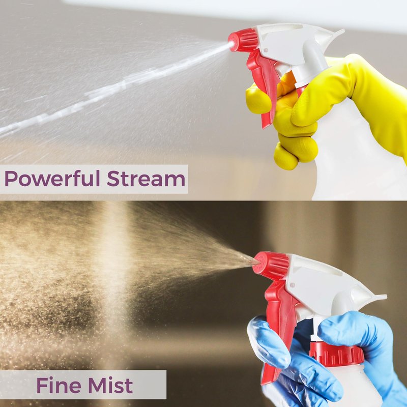 DilaBee – Empty Plastic Spray Bottle – Spray Bottles for Cleaning Solutions - 100% Leak Proof with Mist Stream and Off Trigger Settings - for Home, Garden, and More (32 Ounce - 2 Pack)
