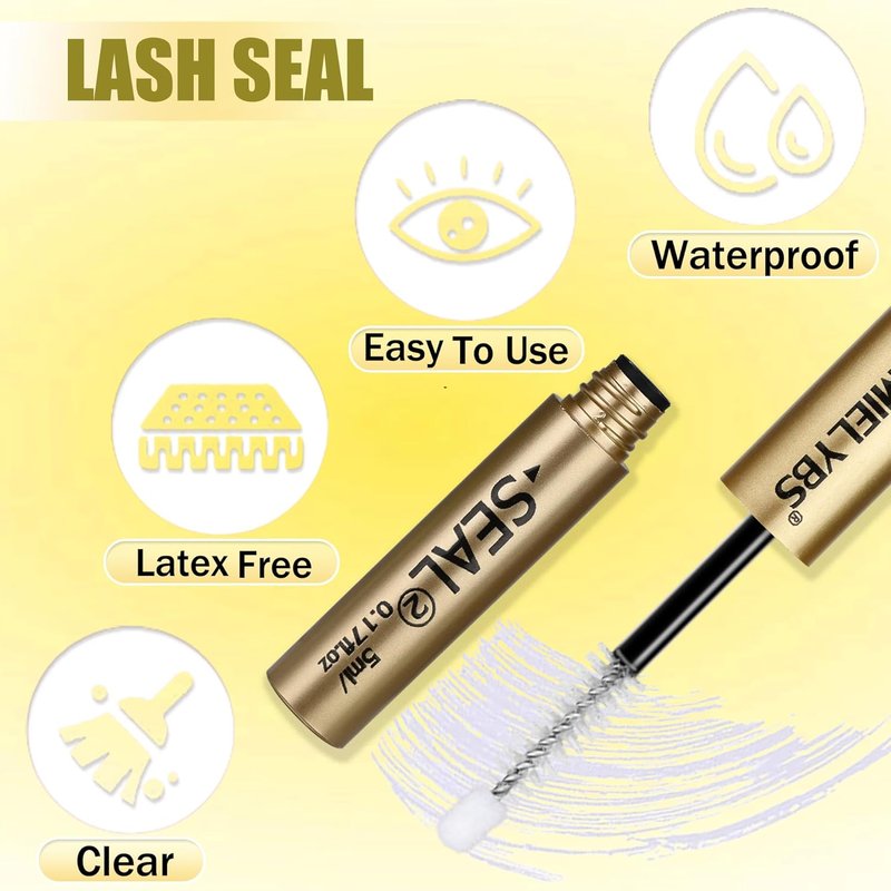 Lash Bond and Seal - Waterproof 2-in-1 Cluster Glue for 72-Hour Hold | Non-Irritating DIY Eyelash Extensions, 10ML