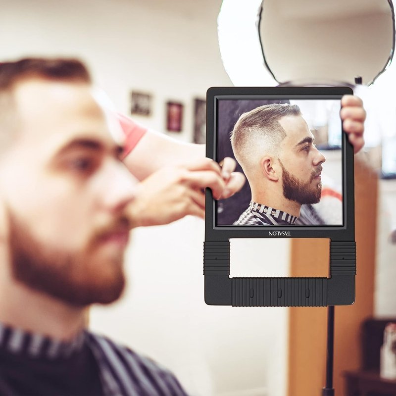 Handheld Mirror - Unbreakable Shatterproof Design with Silicone Handle for Makeup, Barber, Shower | Black