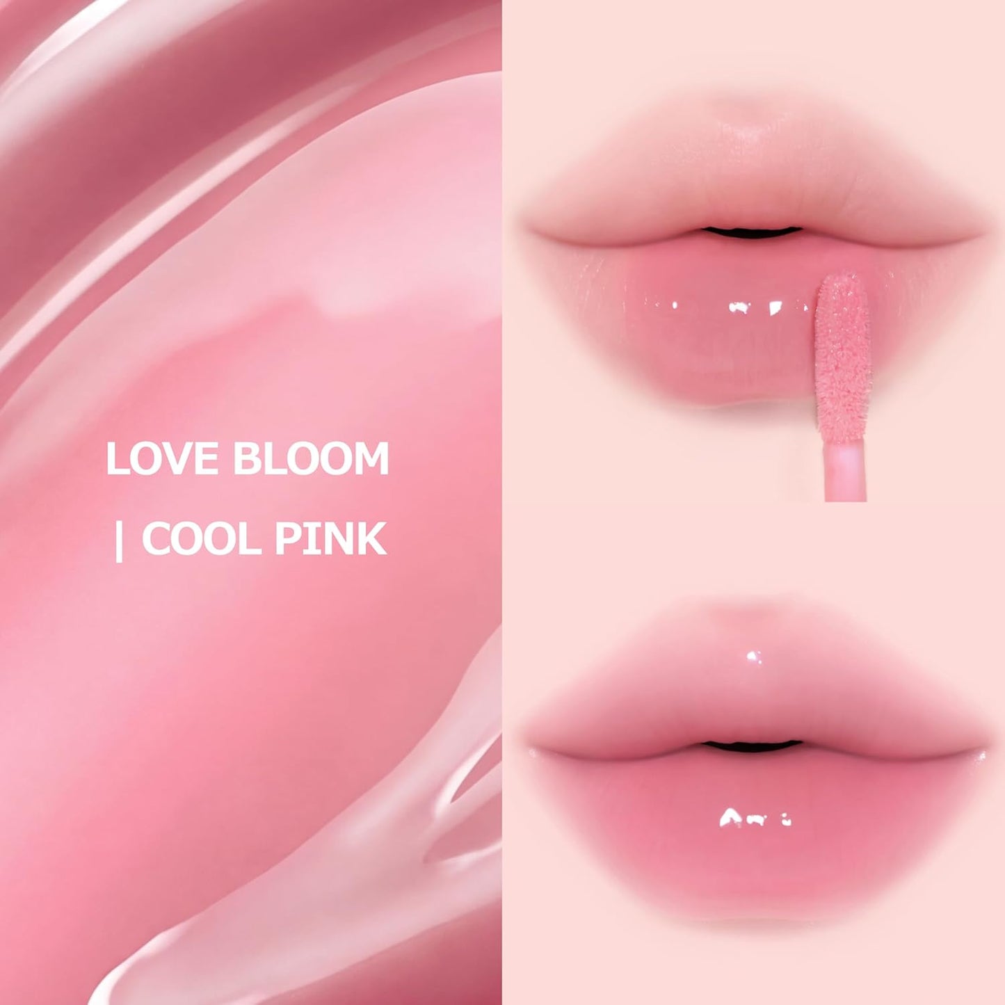 Touch in Sol Glassy Color Lip – Hydrating Lip Oil Gloss, Moisturizing Stain, Non-Sticky Shine, Buildable Color, Lightweight Comfortable Wear, Korean Makeup (Love Bloom (Cool Pink))