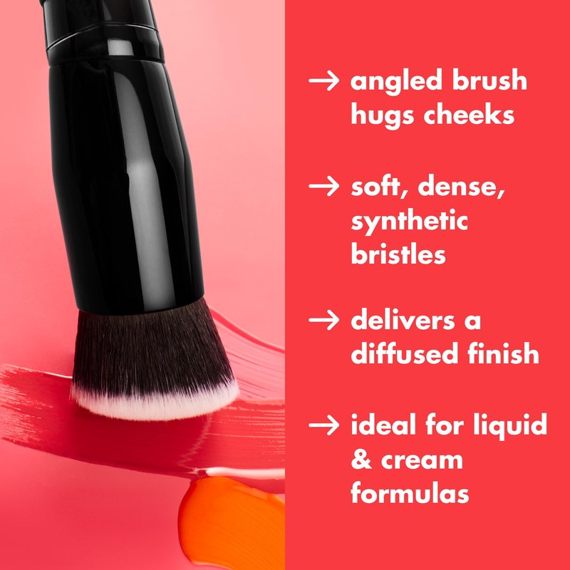 e.l.f. Camo Liquid Blush Brush, Angled Blush Brush Ideal For Applying & Blending Colors On Cheeks, Soft, Dense Bristles, Vegan & Cruelty-free