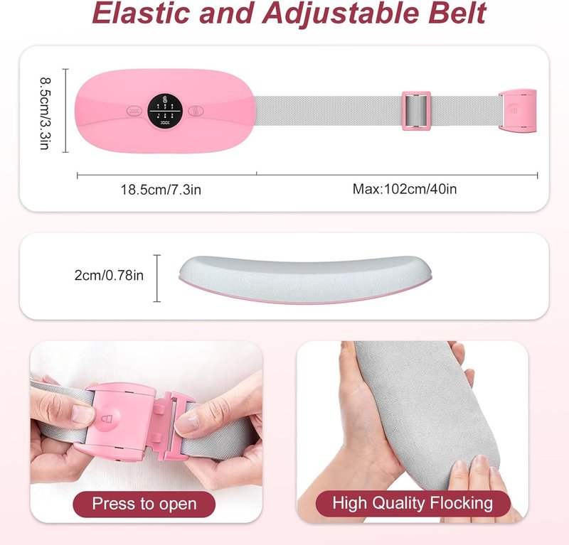 Skiennix Cordless Heating Pad - Portable Wearable Warming Belt with 3 Heat & Massage Modes | Pink
