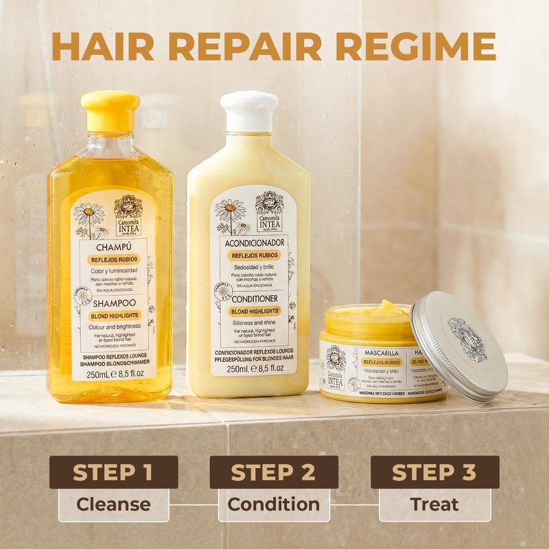 Intea Hair Mask for Blonde Hair - Restores Damaged Highlights | 8.3 oz | Paraben & Ammonia Free with Chamomile Extract