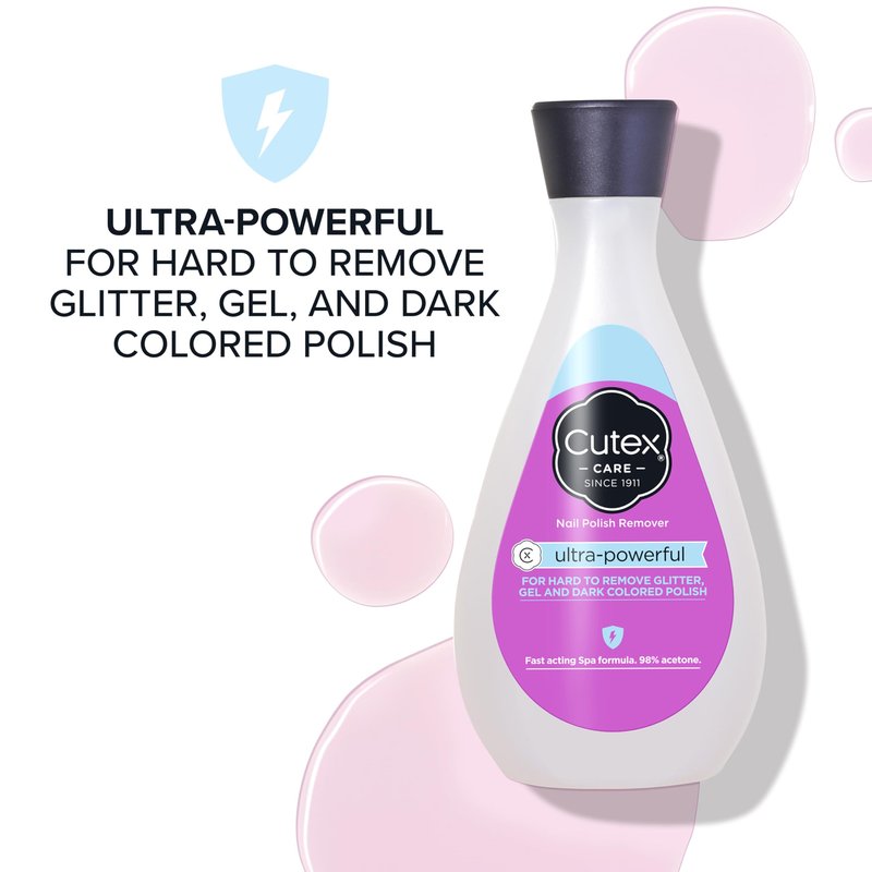 Cutex Gel Nail Polish Remover, Ultra-Powerful & Removes Glitter and Dark Colored Paints, Paraben Free, 10.1 Fl Oz