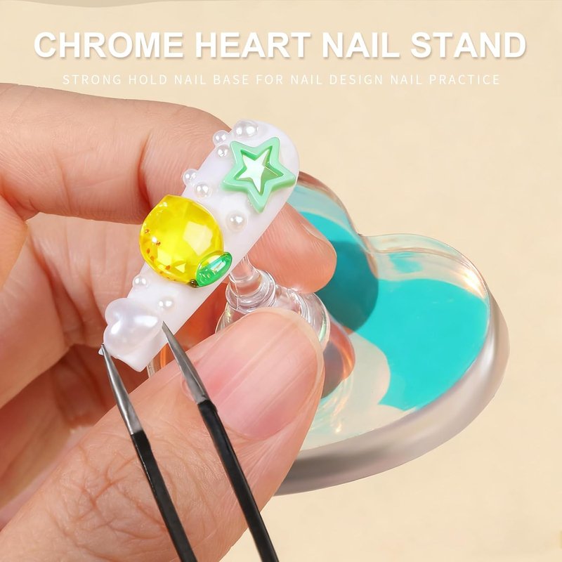 Fandamei Nail Stand - 2 Set Magnetic Acrylic Nail Holders for Easy Nail Art Practice | Ideal for Press-On Nails