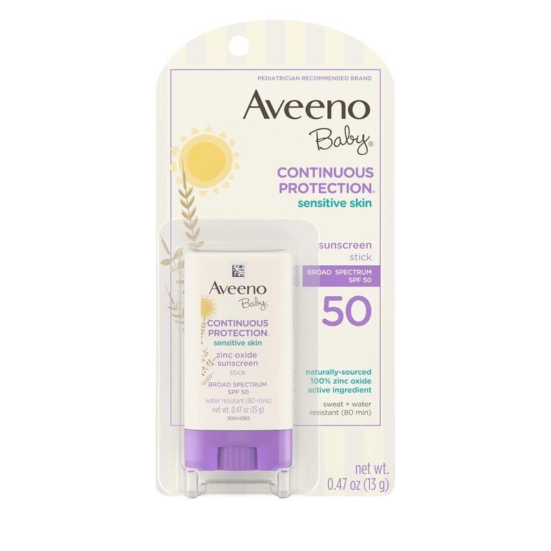 Aveeno Baby Mineral Sunscreen Stick - SPF 50 Protection for Sensitive Skin | Travel Size 0.47 oz