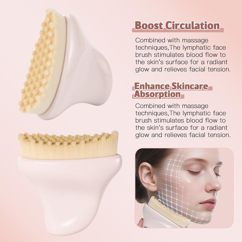 Skiennix Lymphatic Contour Face Brush - Sculpting Gua Sha Tool for De-Puffing & Radiant Skin
