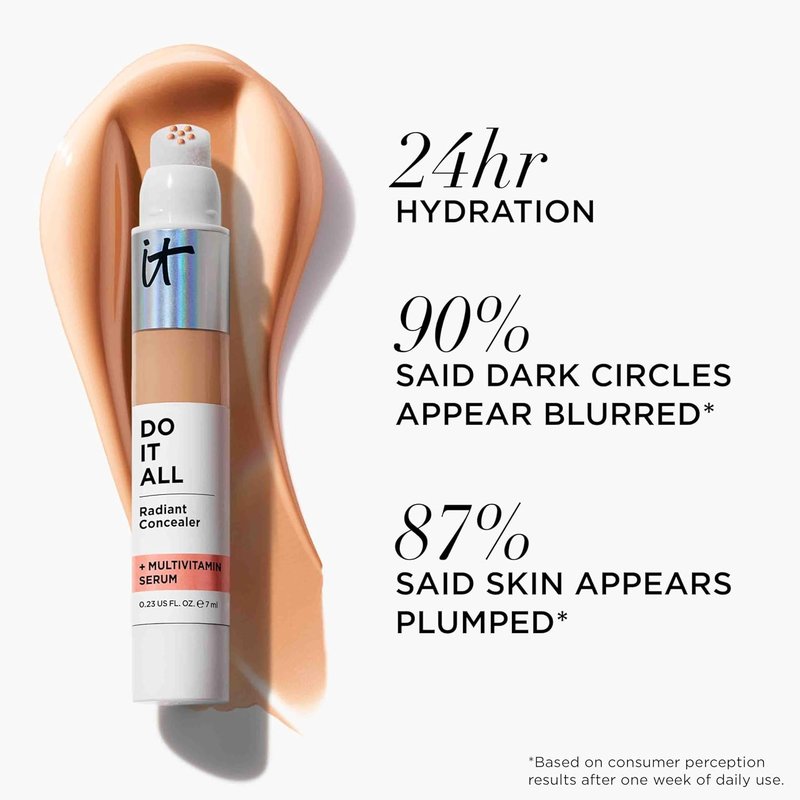 IT Cosmetics Do It All Radiant Concealer - Hydrating & Brightening Makeup - Creaseless Medium Coverage - 0.2 Fl Oz