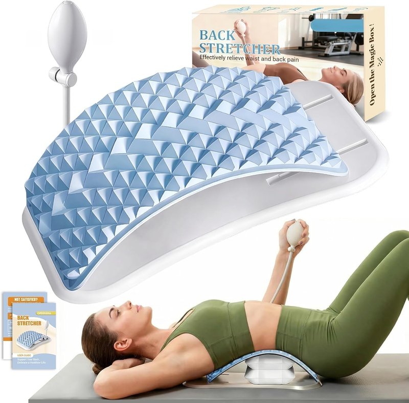 OPDEKEHA Back Stretcher for Lower Back Pain Relief, Adjustable Lumbar Support Board with Acupressure Points, Back Stretcher Board for Scoliosis, Spine Decompression Support