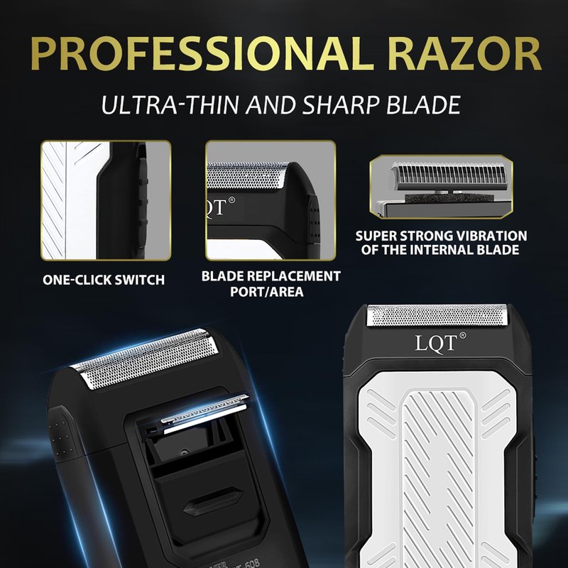Hair Clippers for Men with LED Display, 4-Piece Cordless Grooming Kit with Hair Clipper, Beard Trimmer, Foil Shaver & Nose Trimmer, Complete Set for Home Barber