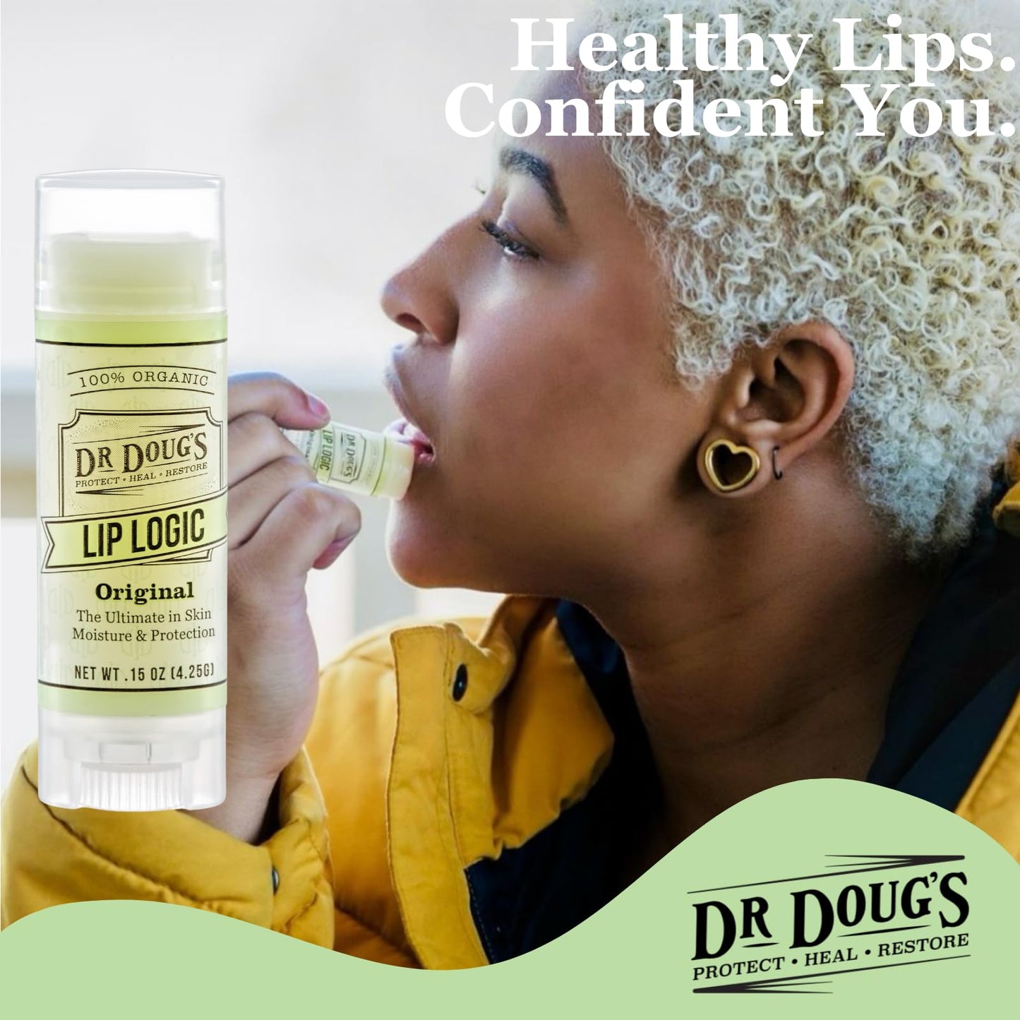 Dr. Doug’s Lip Logic All-Natural Lip Balm Duo (2-Pack) | Hydrating Lip Care with Zinc for Sun Protection | Soothes, Moisturizes, and Shields Lips | Portable, Non-Toxic Formula for Sensitive Skin