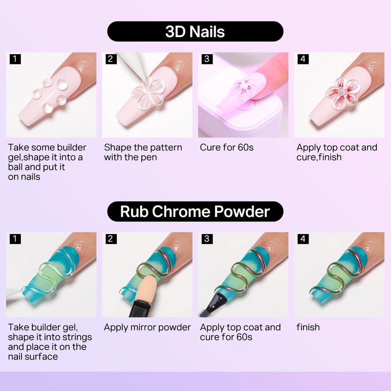 MIZHSE 30g 3D Gel Nail Art Clear Sculpting Gel Non-Sticky Molding Gels for Nails Sculpting U V LED Soak Off Gels Polish with Nail Art Pen Nail Design Home Manicure